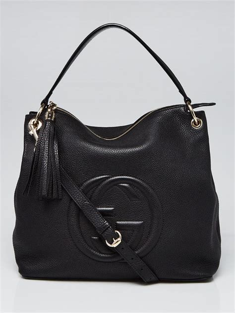 Gucci Pebbled Leather Trim Hobo 